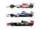 editorial graphic, 2011 season F1 cars